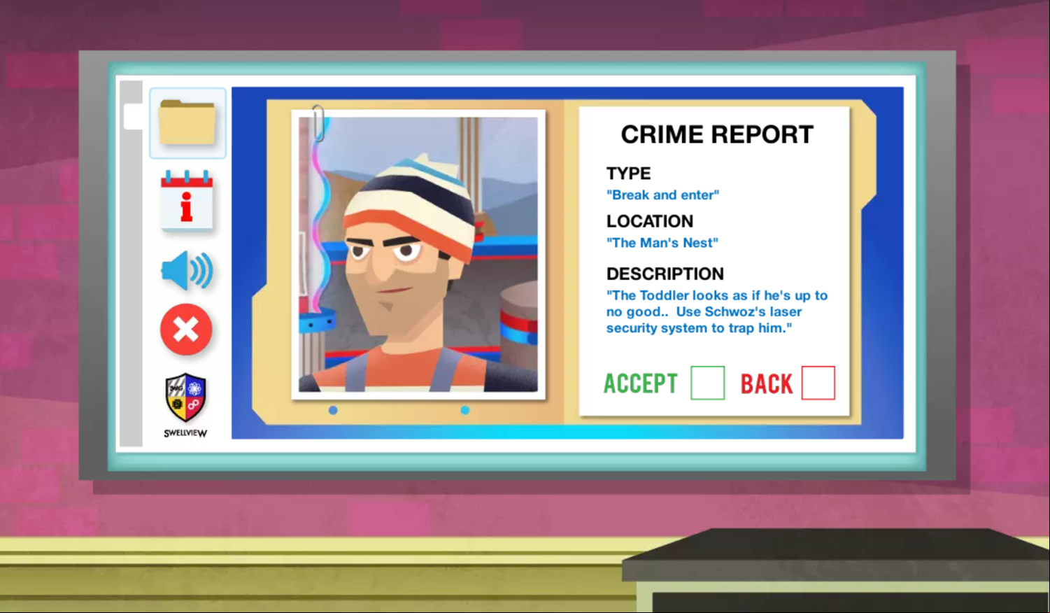 Danger Force Training Missions Game Crime Report Screenshot.