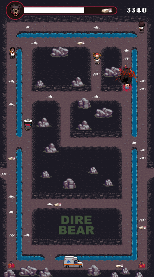 Dire Bear Game Play Screenshot.