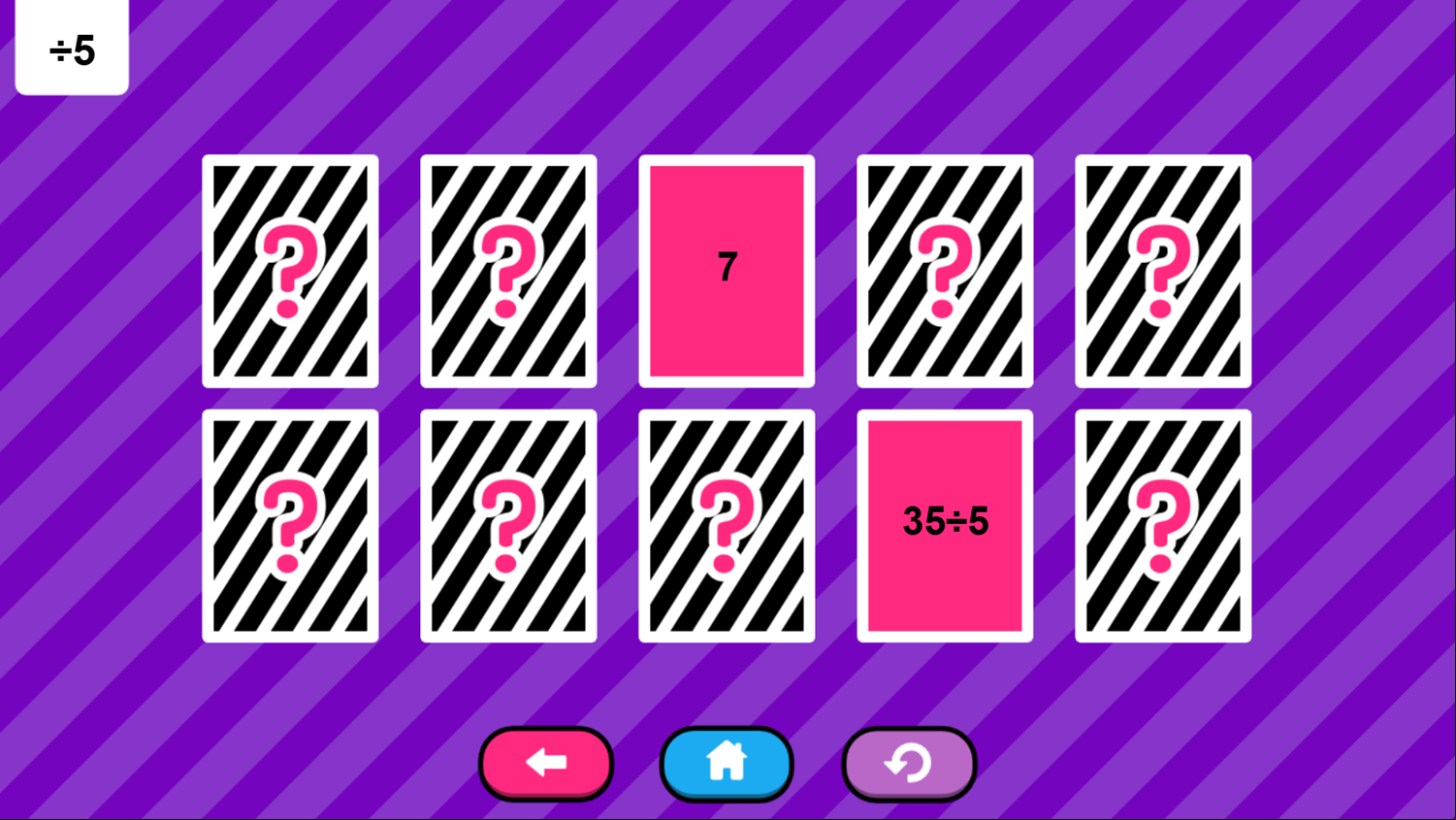 Division Memory Game Right Guess Screenshot.