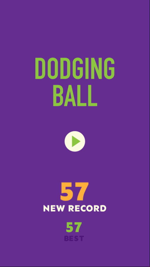 Dodging Ball Game Best Score Screenshot.