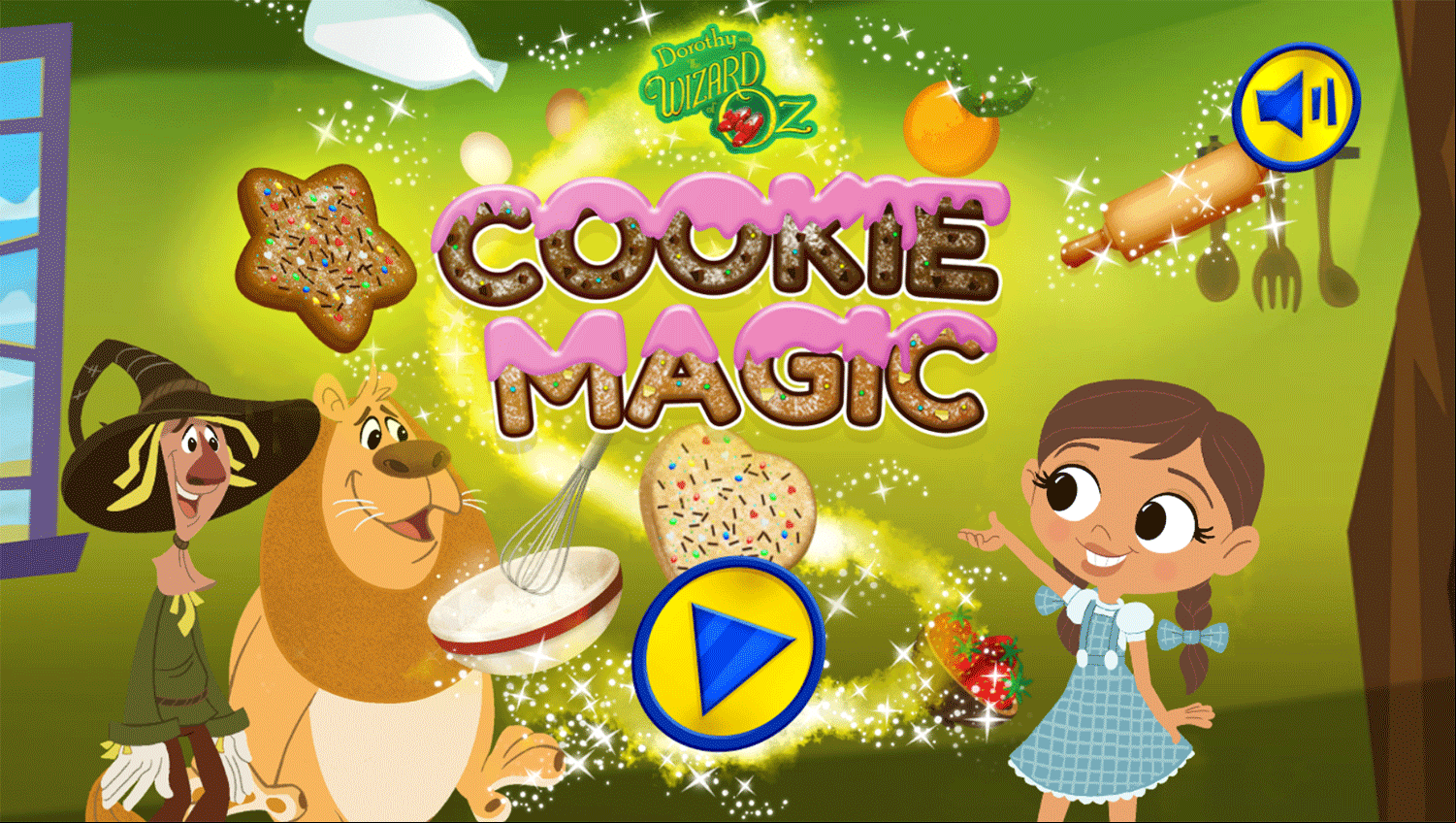 Dorothy and the Wizard of Oz Cookie Magic Game Welcome Screen Screenshot.