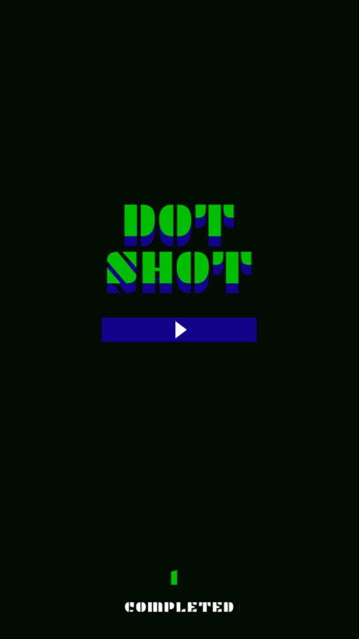 Dot Shot Game Welcome Screen Screenshot.