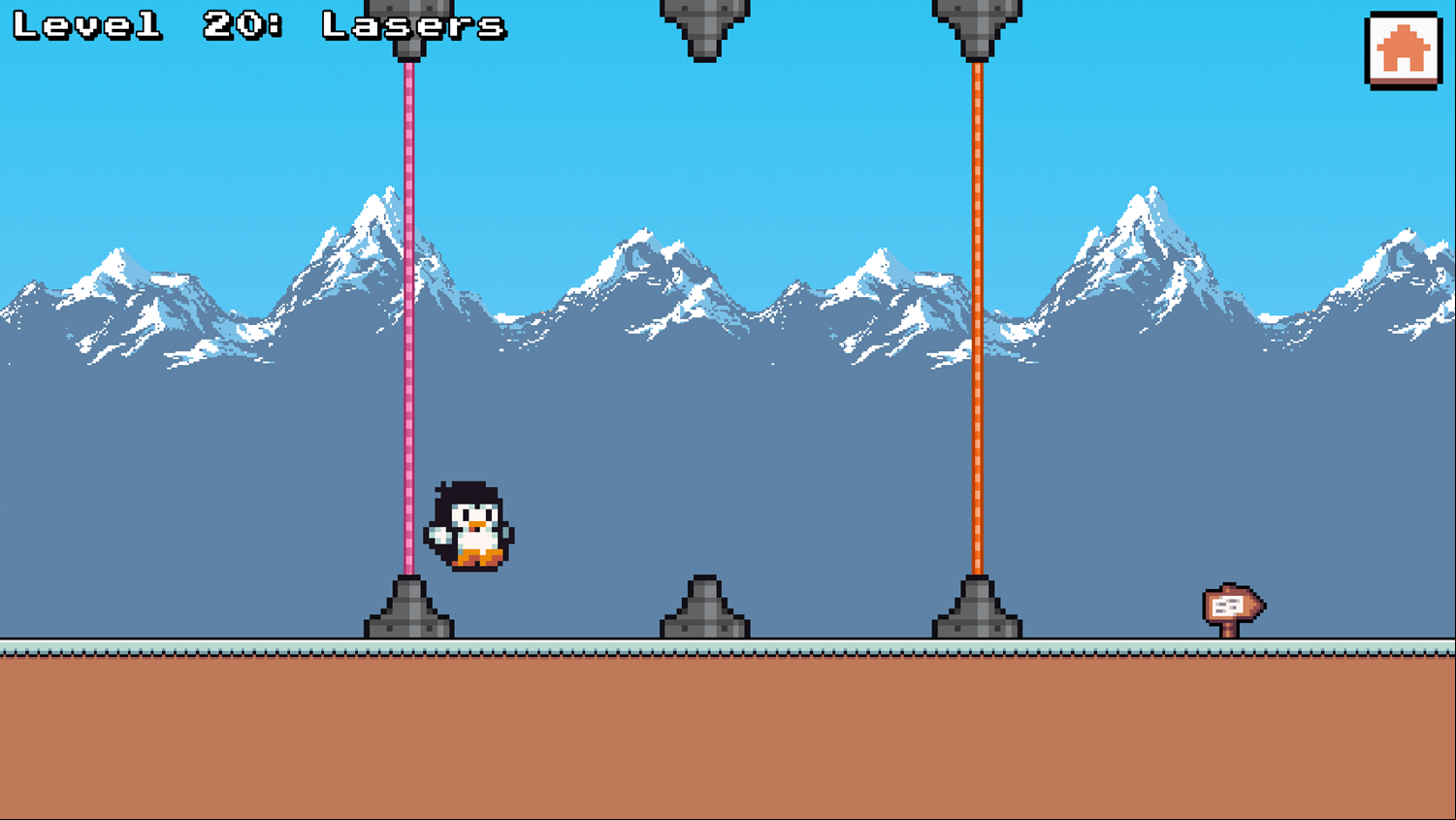 Dozie Penguin Game Lazer Level Screenshot.