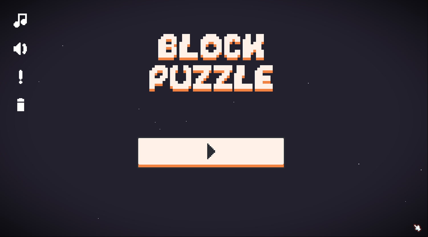 Drag and Drop Block Puzzle Game Welcome Screen Screenshot.