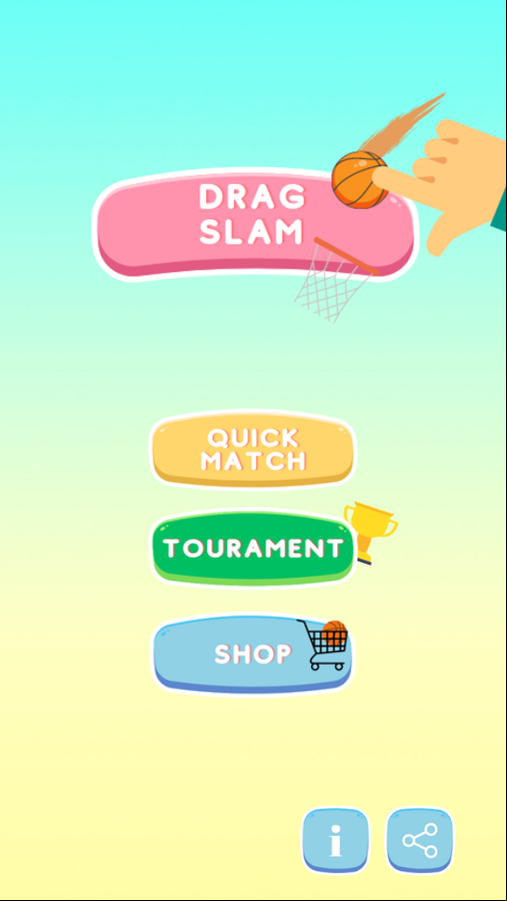 Drag Slam Game Welcome Screen Screenshot.