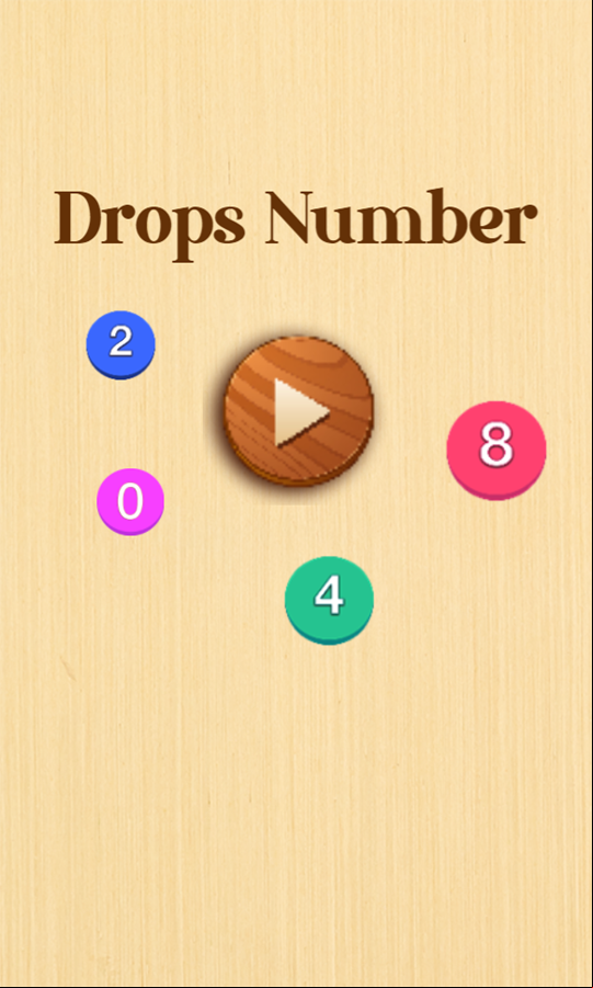 Drops Number 2048 Game Welcome Screen Screenshot.