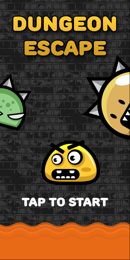 Dungeon Escape Game Welcome Screen Screenshot.