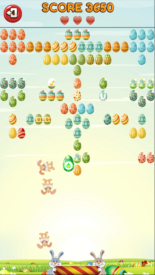 Easter Eggs Hunter Game Triple Shot Screenshot.