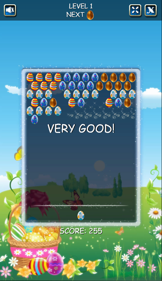 Easter Shooter Game Level Play Screenshot.