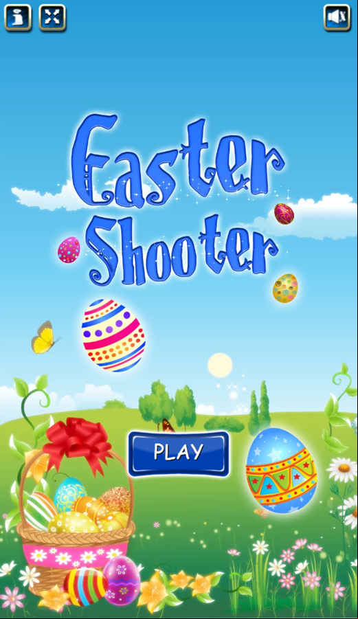 Easter Shooter Game Welcome Screen Screenshot.