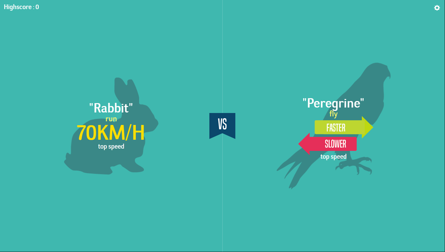 Faster or Slower Game Question Screenshot.