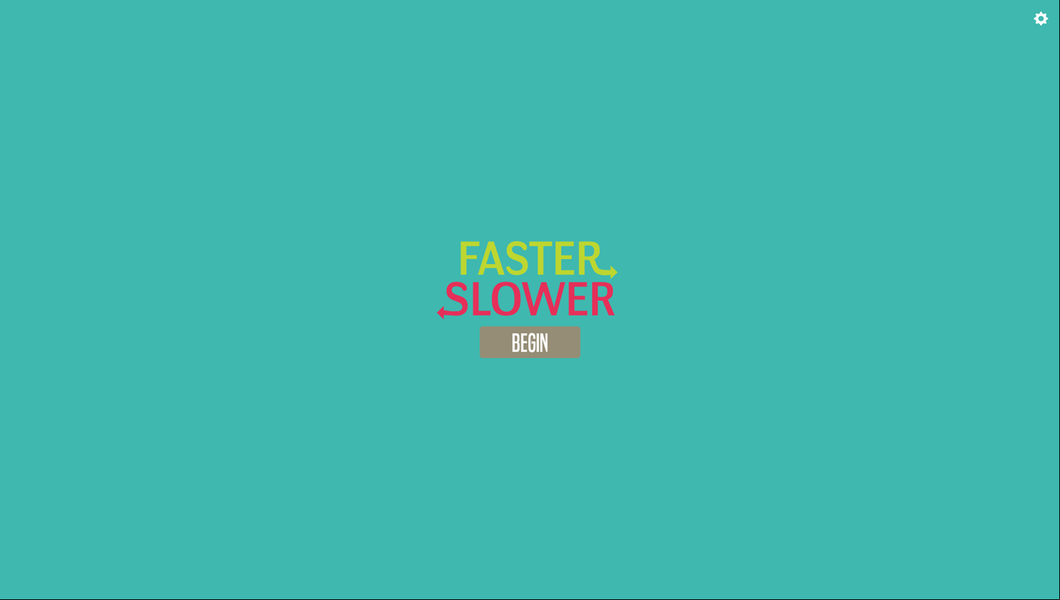 Faster or Slower Game Welcome Screen Screenshot.