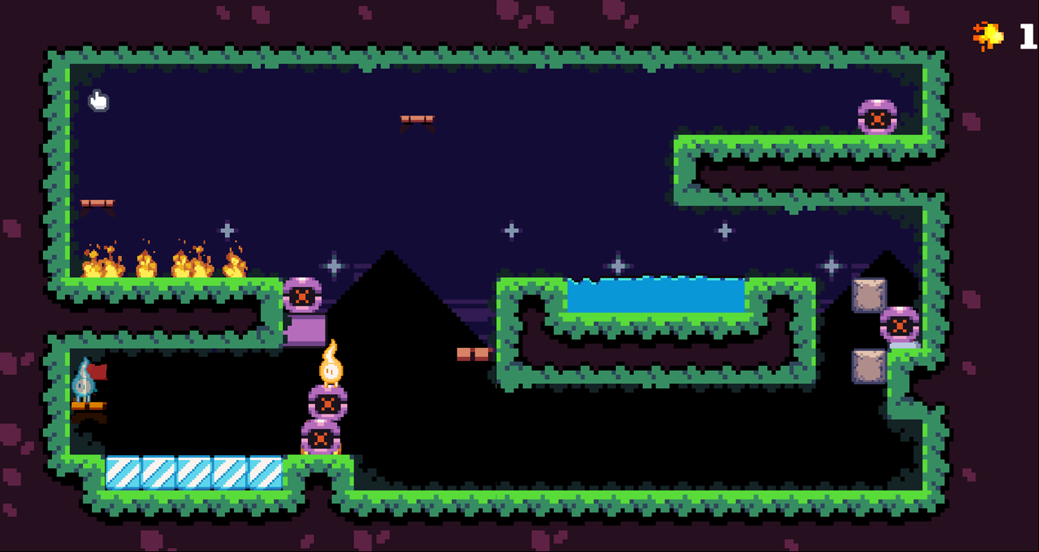 Fire and Ice Twins Game Final Level Beat Screenshot.