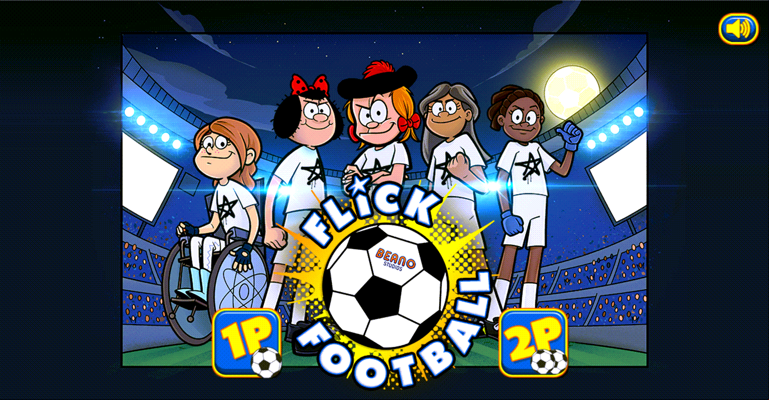 Flick Football Game Welcome Screen Screenshot.