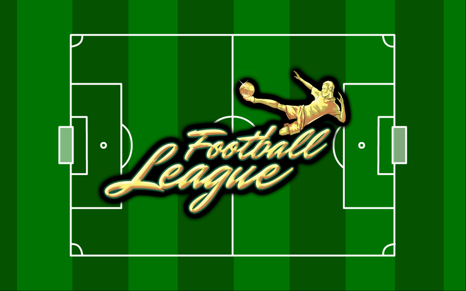 Football League Slot Machine Game Welcome Screen Screenshot.