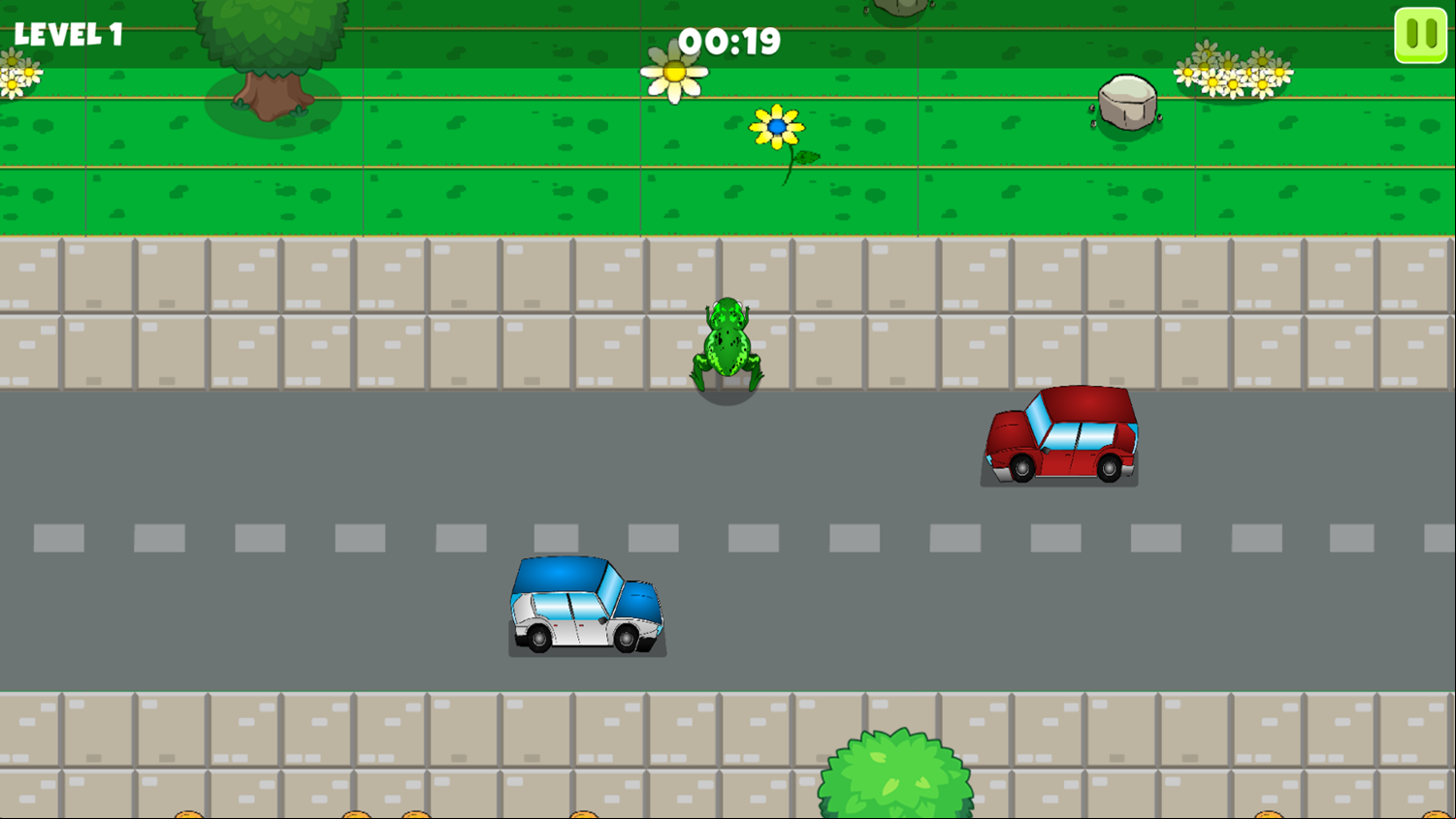 Froggy Cross The Road Game Play Screenshot.