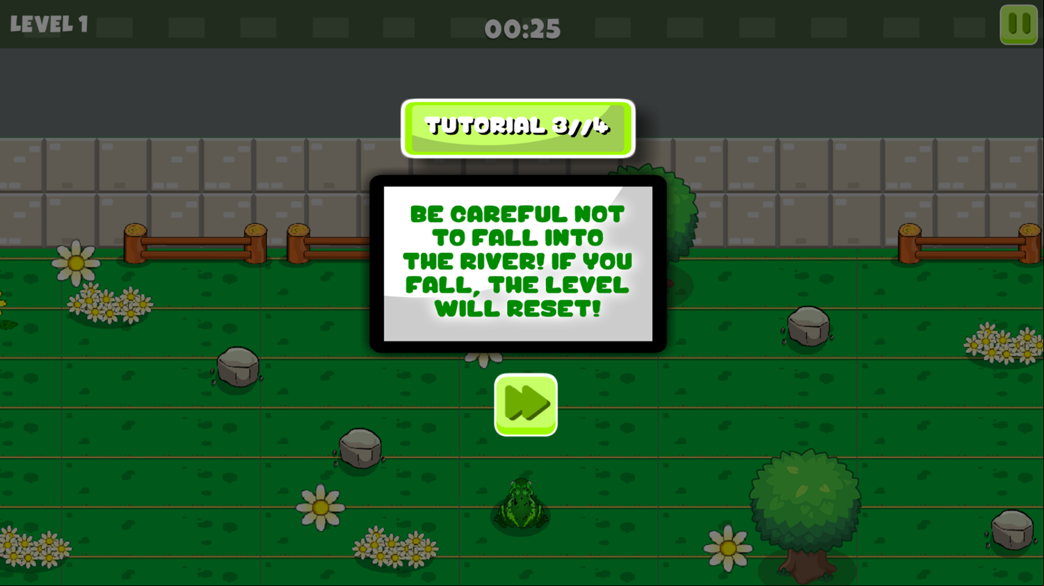 Froggy Cross The Road Game Instructions Screenshot.