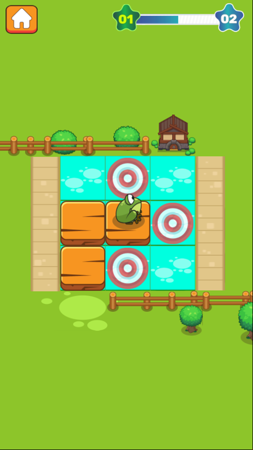 Frogs Find The Path Game Level Play Screenshot.