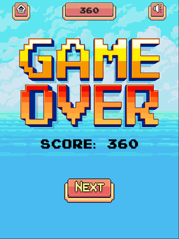 Fruit Fox Game Over Screenshot.
