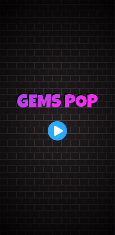 Gems Pop Game Welcome Screen Screenshot.