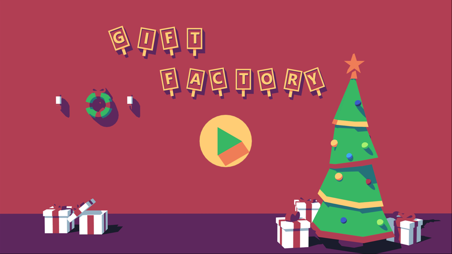 Gift Factory Game Welcome Screen Screenshot.