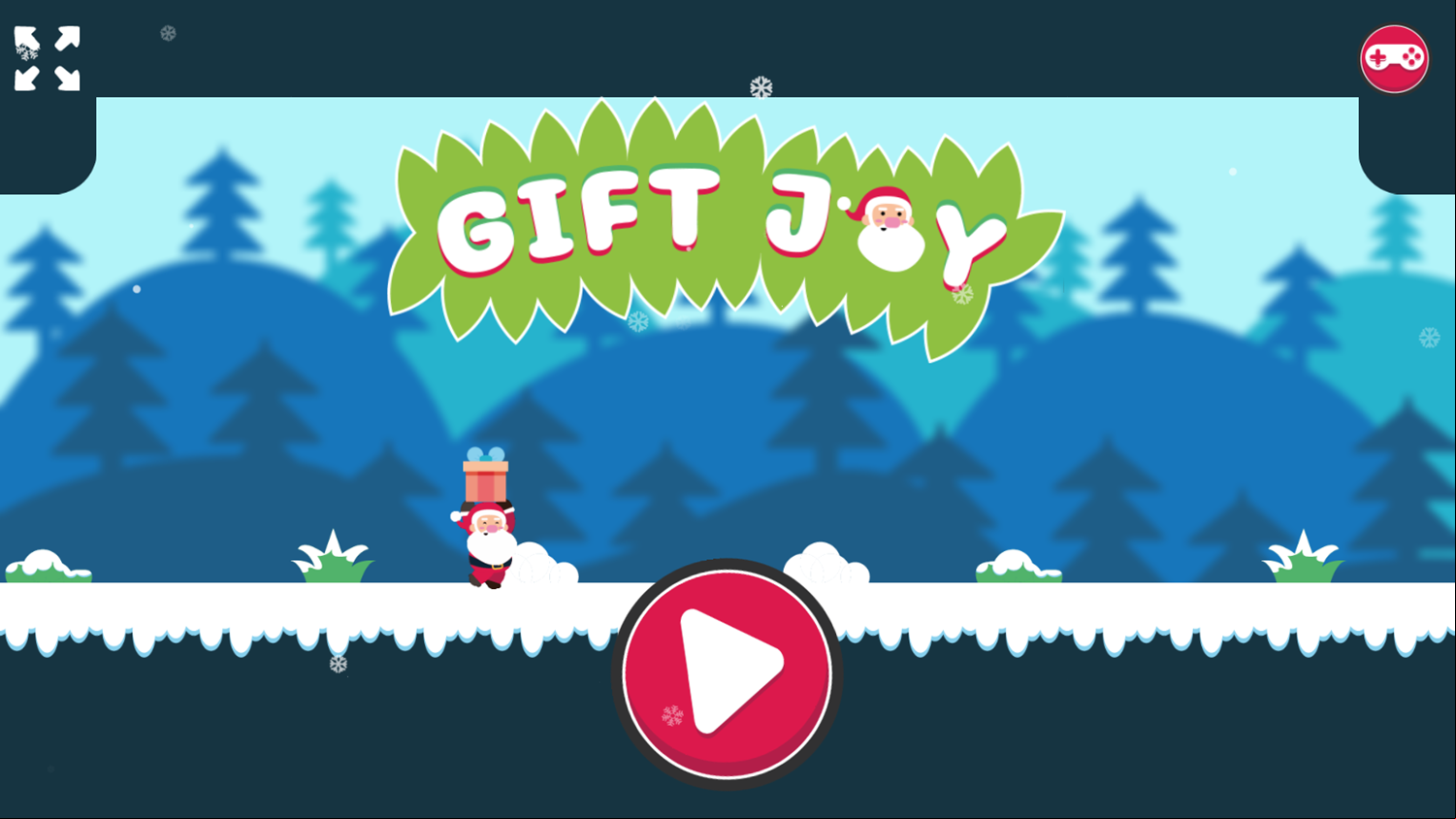 Gift Joy Game Welcome Screen Screenshot.