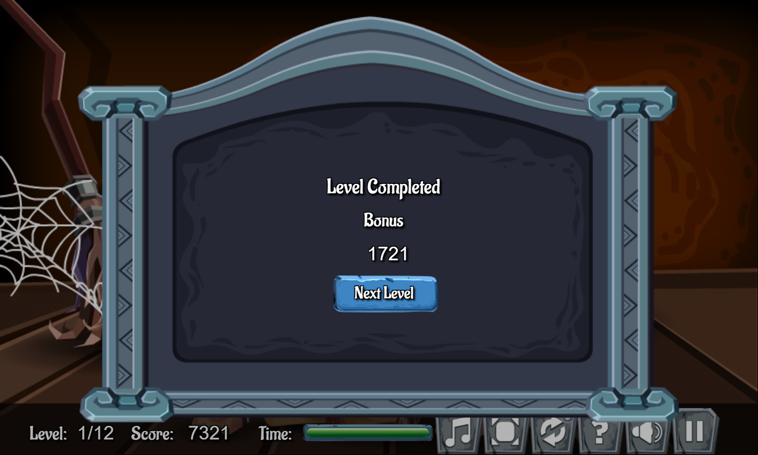 Halloween Card Connect Game Level Completed Screenshot.