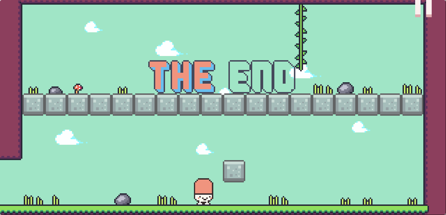 Head Throw Puzzle Game The End Screen Screenshot.