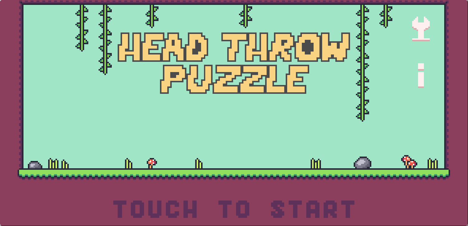 Head Throw Puzzle Game Welcome Screen Screenshot.