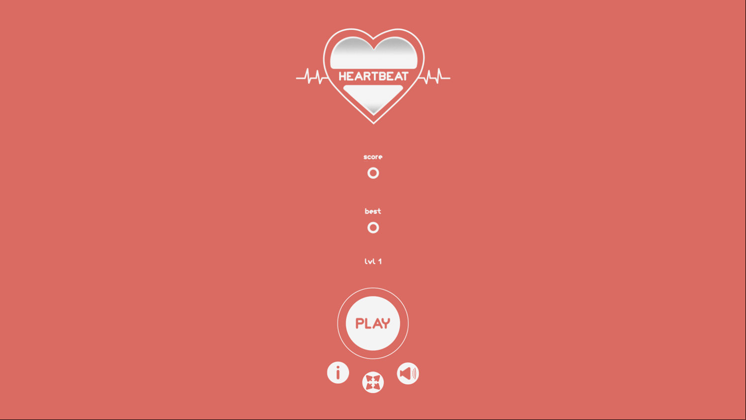 Heartbeat Game Welcome Screen Screenshot.