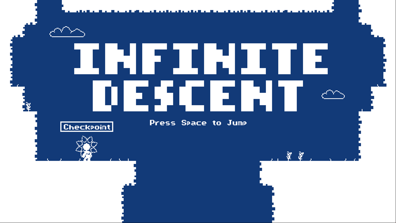 Infinite Descent Game Welcome Screen Screenshot.