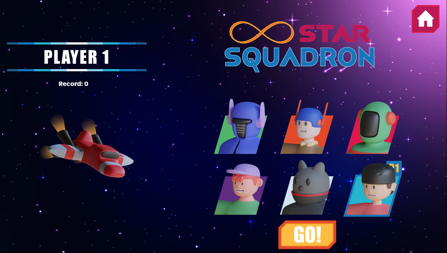 Infinity Star Squadron Game Choose Player Screenshot.