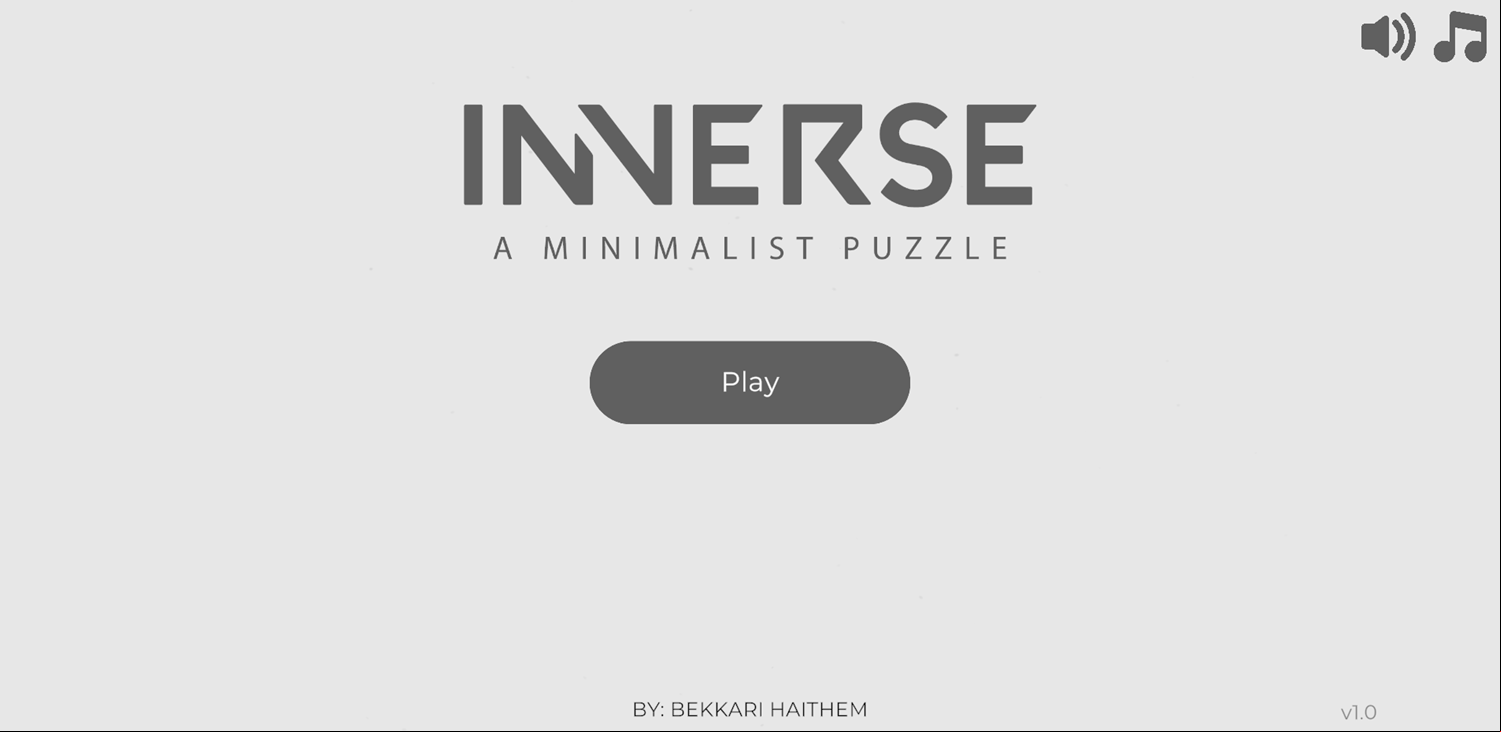 Inverse Game Welcome Screen Screenshot.