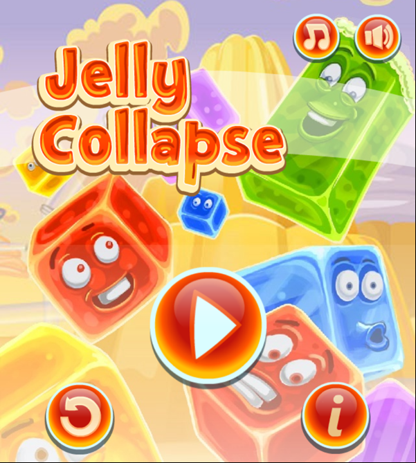 Jelly Collapse Game Welcome Screen Screenshot.