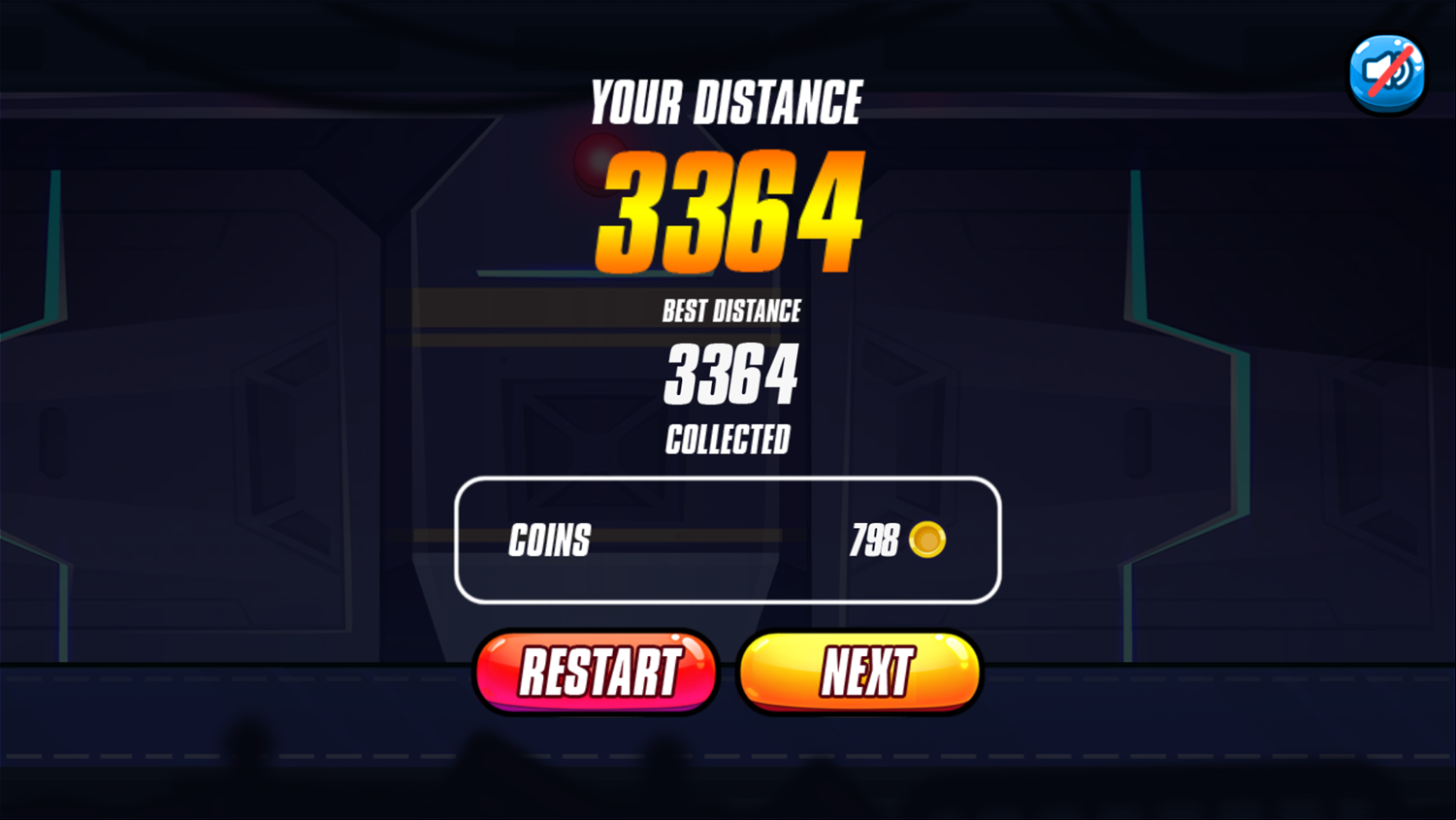 Jetpack Adventure Game Score Screenshot.