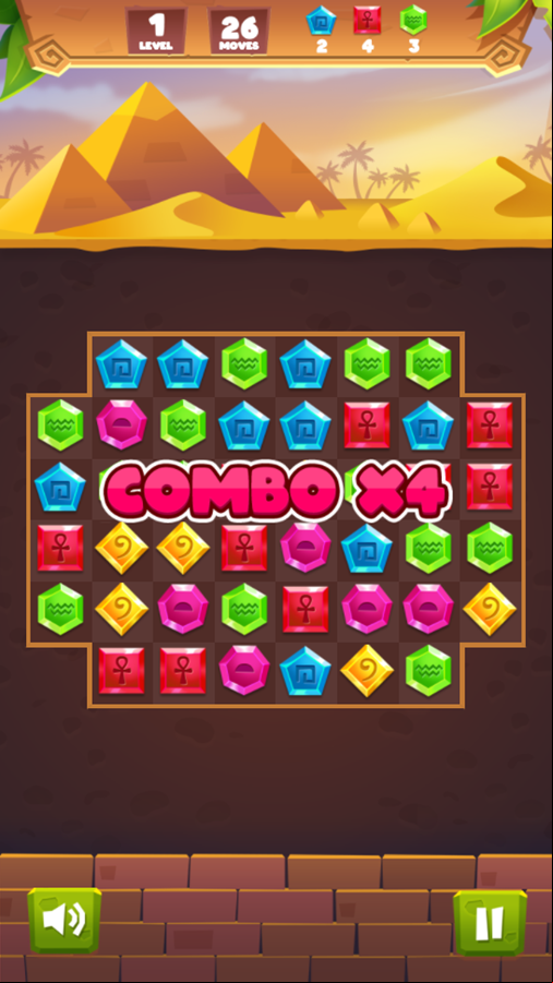 Jewel Treasure Game Combo Screenshot.
