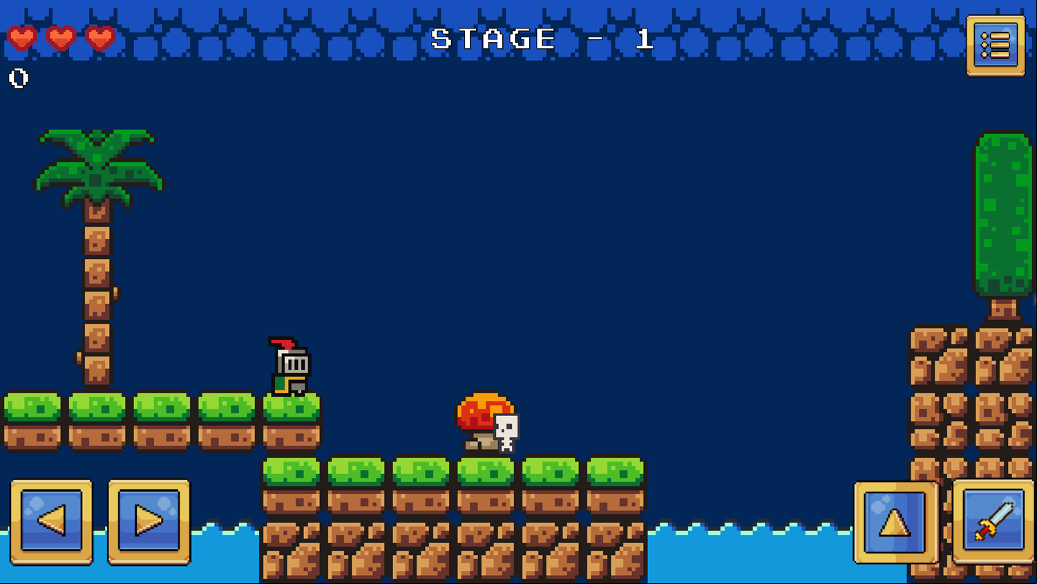 Knight Platformer Game Level Start Screenshot.