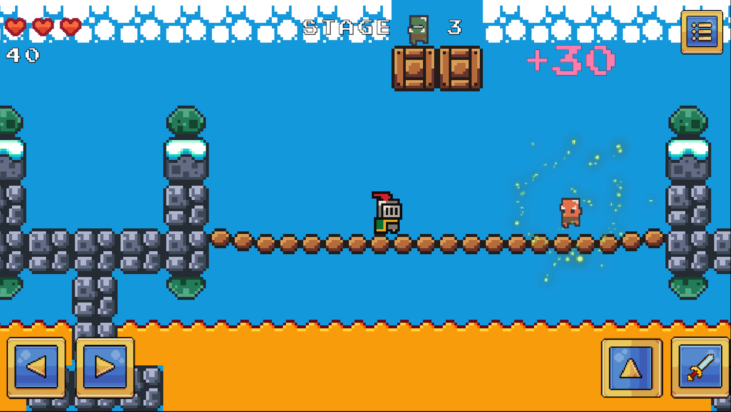 Knight Platformer Game Next Level Screenshot.