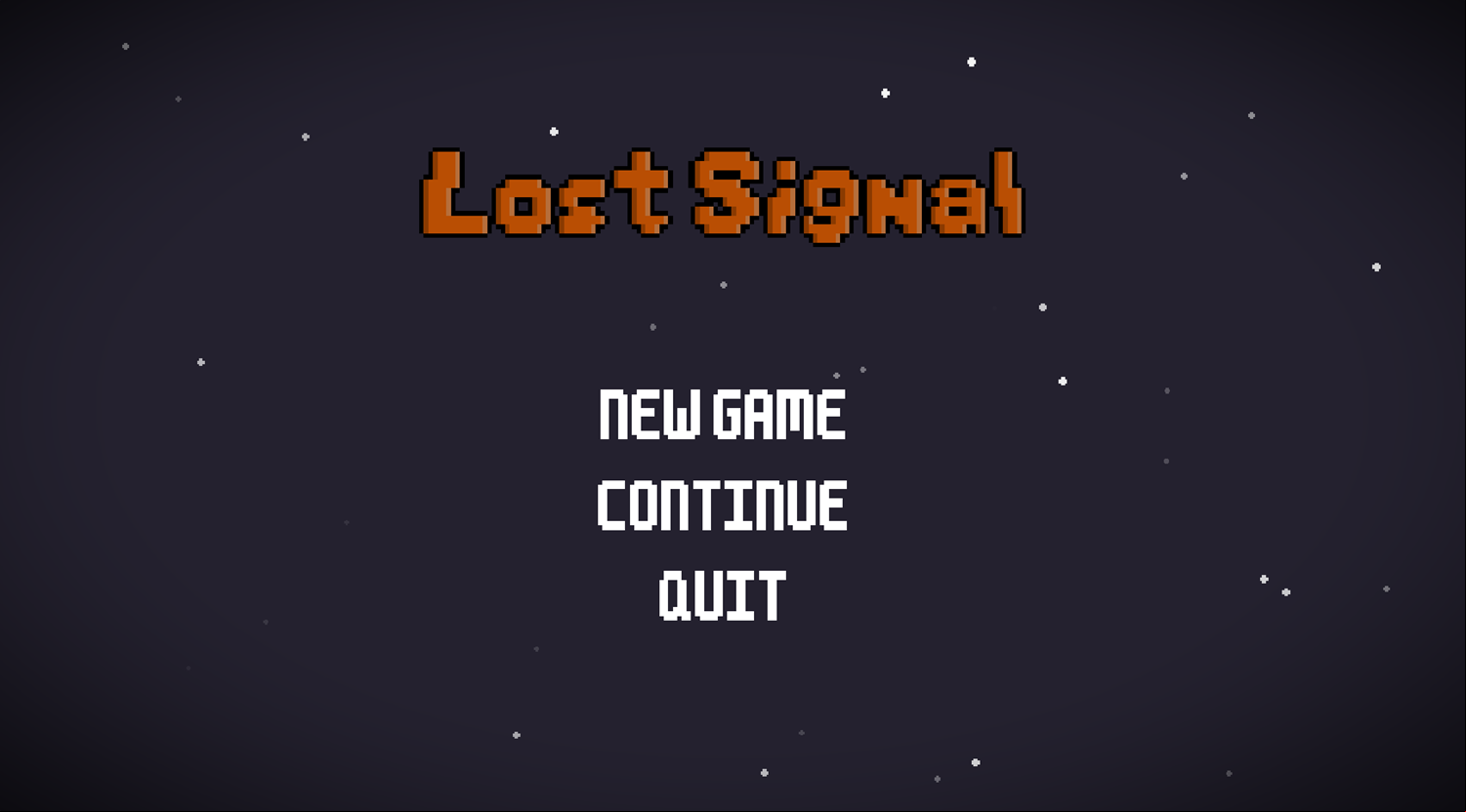 Lost Signal Game Welcome Screen Screenshot.