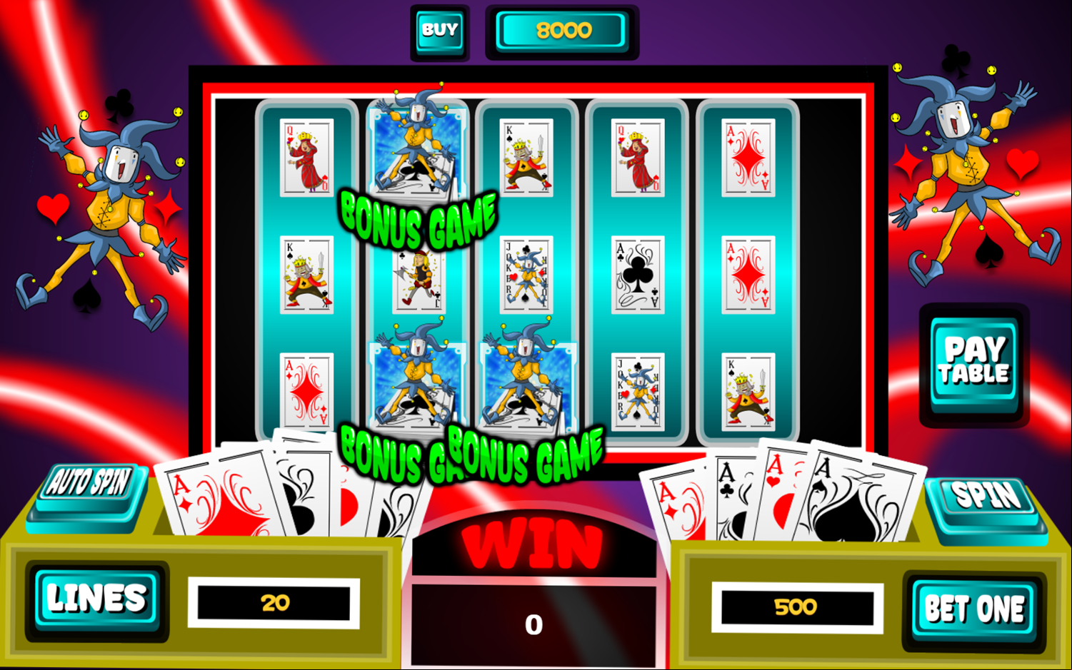 Luck Cards Game Bonus Pattern Screenshot.