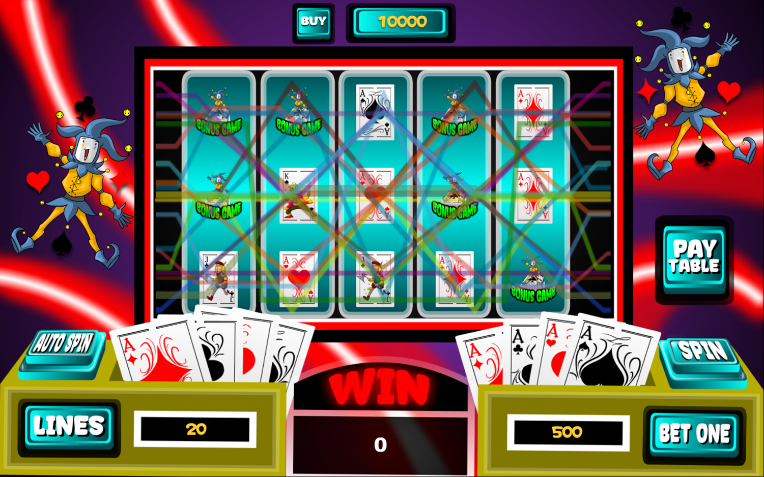 Luck Cards Game Play Screenshot.