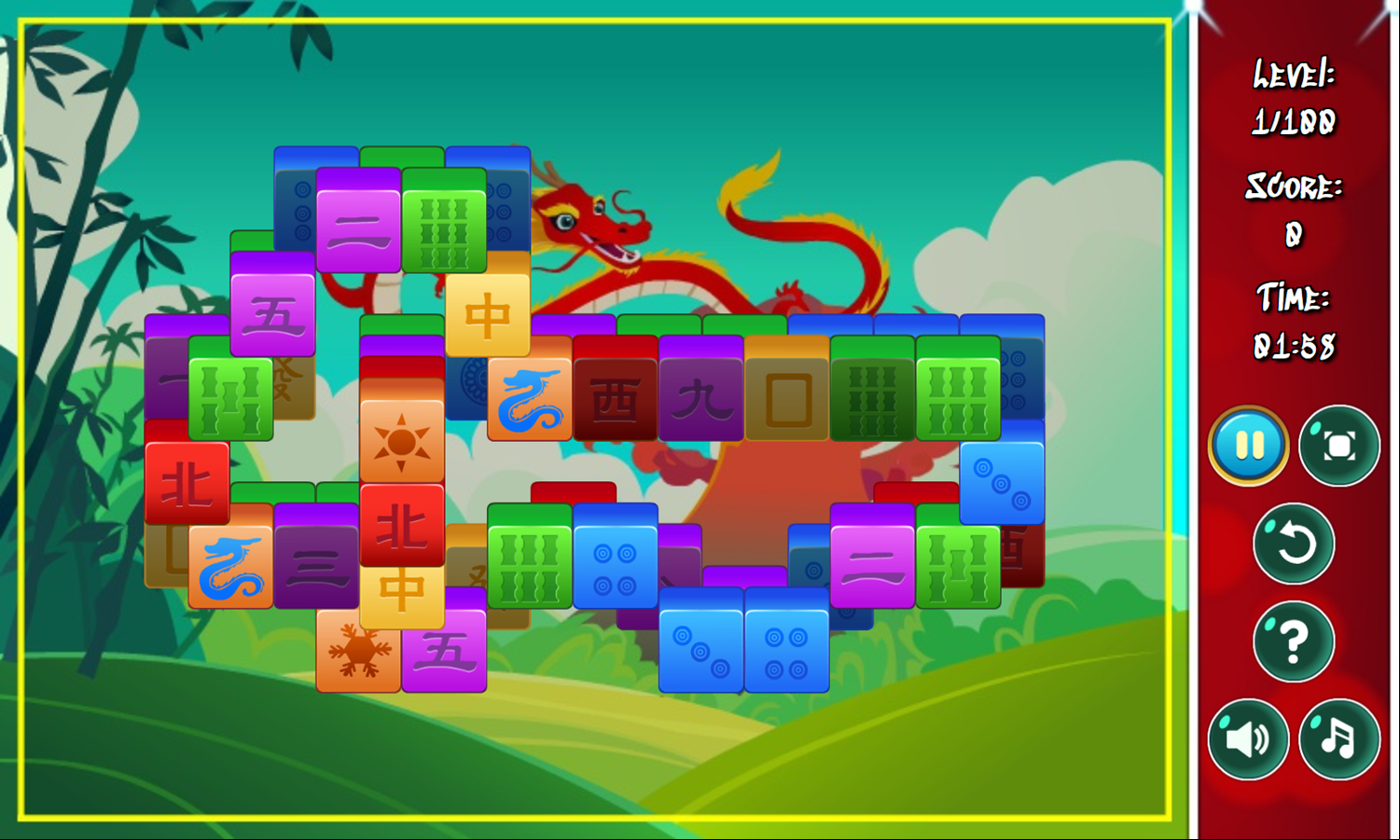 Mahjong Colors Game Level Start Screenshot.