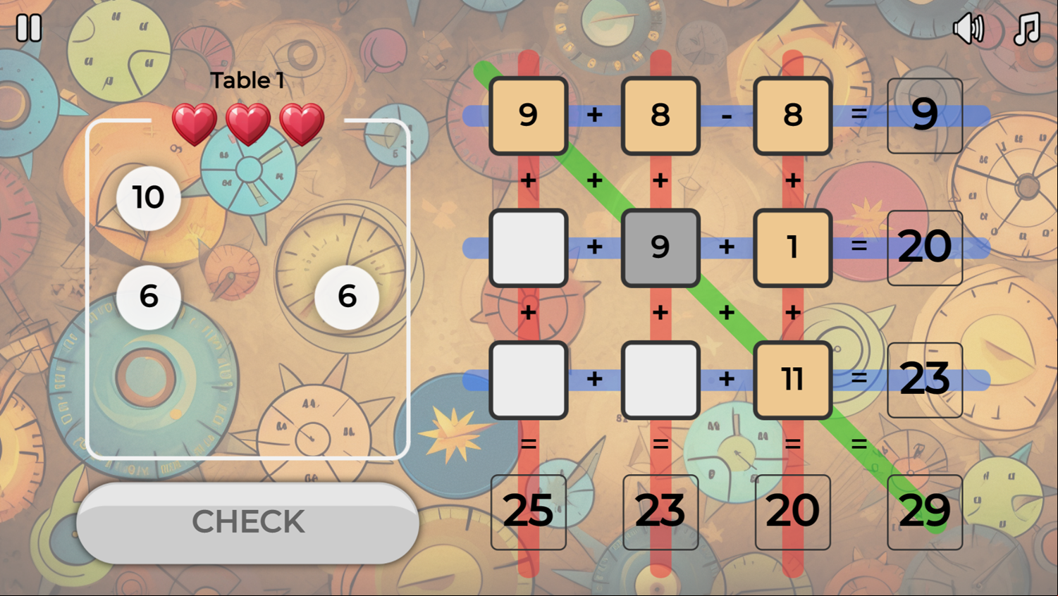 MathGrid Master Game Play Screenshot.