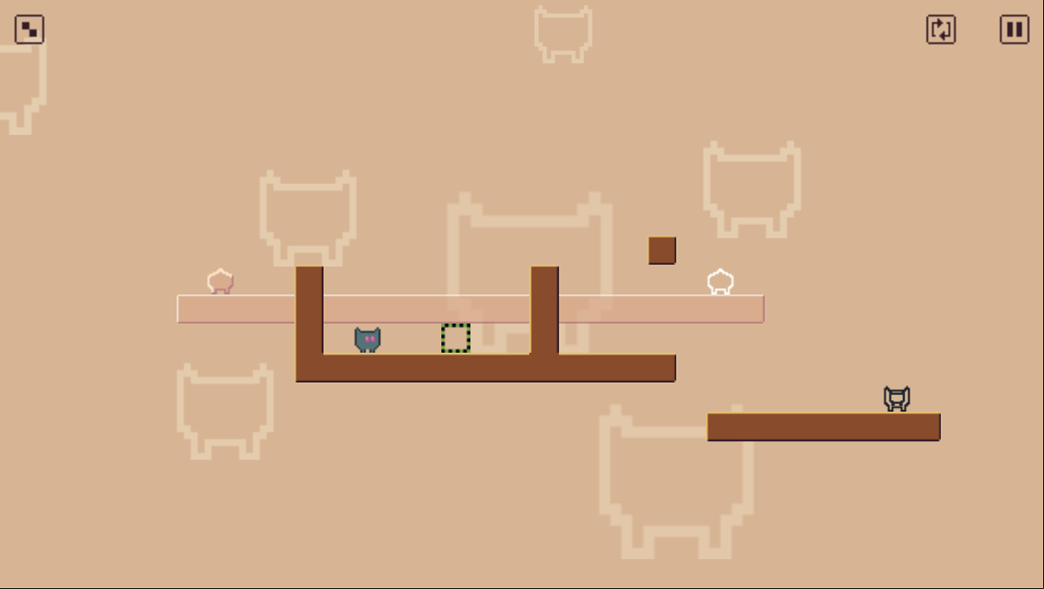 Me and Another Me Game Level With a Green Box Screenshot.