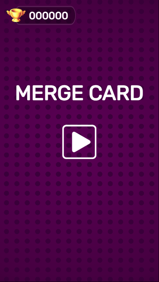 Merge Card Game Welcome Screen Screenshot.