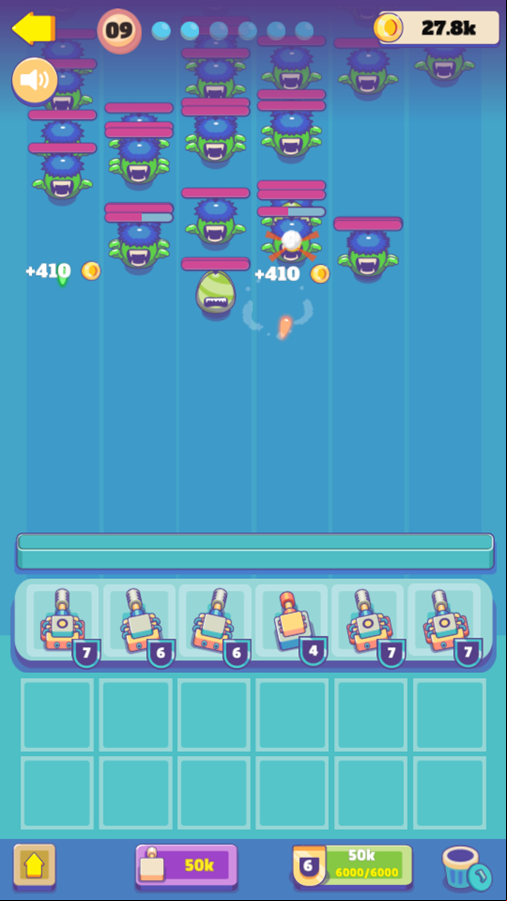 Merge Shooter Game Progress Screenshot.
