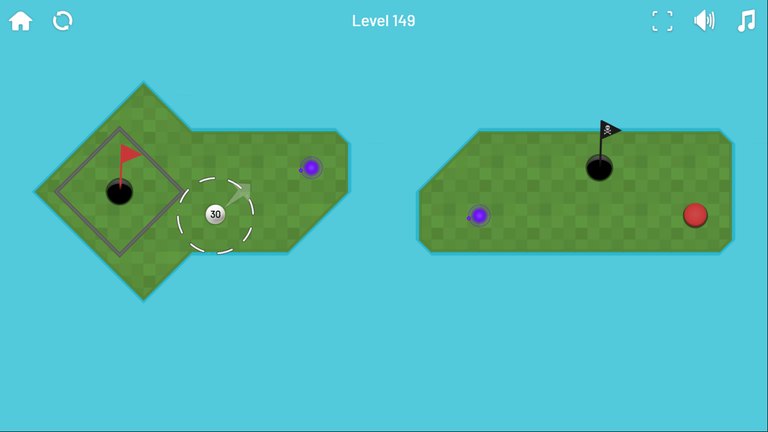 Minigolf Archipelago Game Final Level Screenshot.