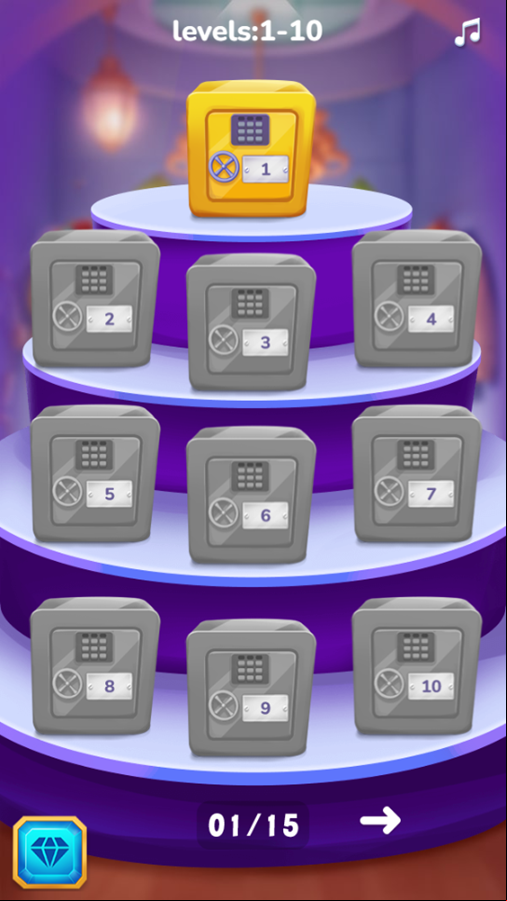 Mr Hacker the Museum Hunt Game Level Select Screenshot.