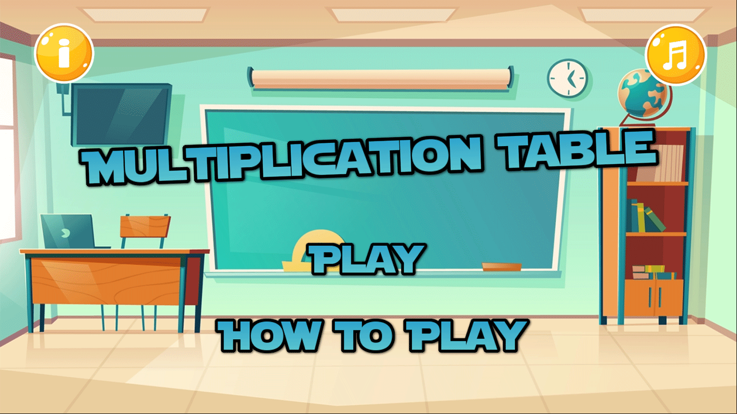 Multiplication Table Welcome Screen Screenshot.