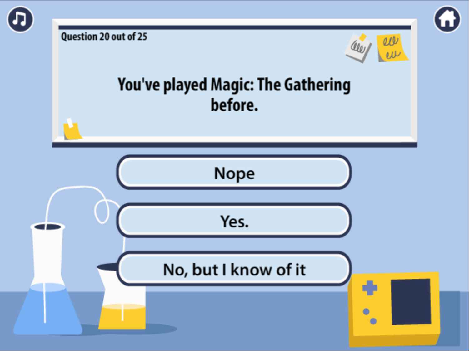 Nerd Quiz Game Progress Screenshot.
